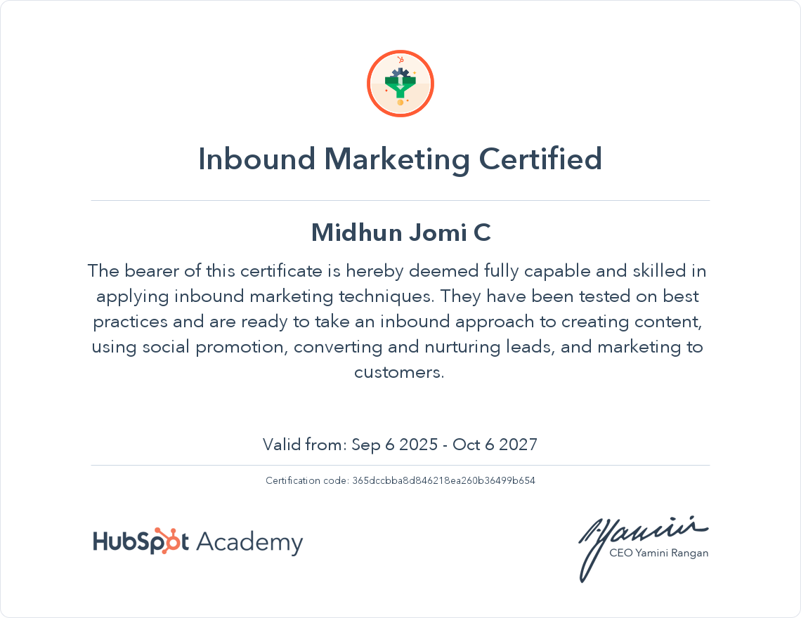 Inbound Marketing Certified